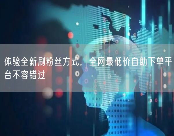 体验全新刷粉丝方式,全网最低价自助下单平台不容错过