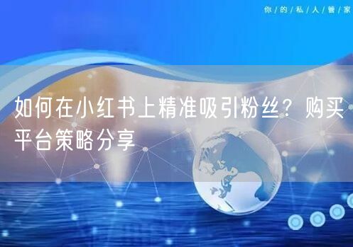如何在小红书上精准吸引粉丝？购买平台策略分享